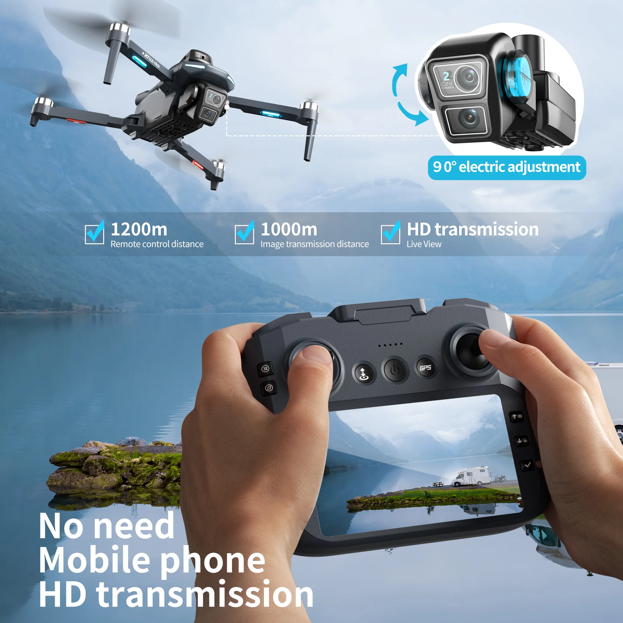 Drone GPS Original XT606 MAX H - Drone Gps Mount avis et prix